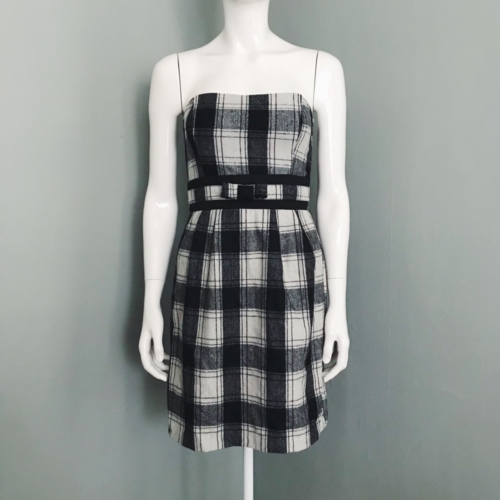 Y2K Strapless Plaid Dress | Size S